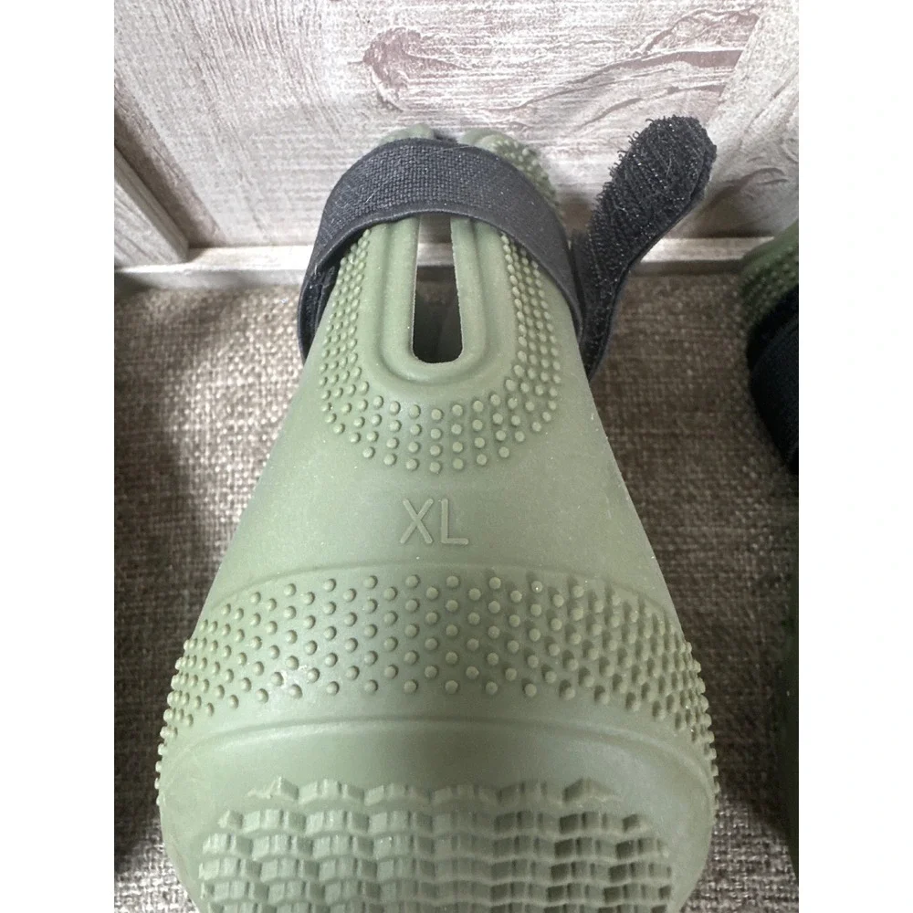 Dog Boots Rubber Olive Green XL Hot Pavement Paw Protection Perforated 4pc